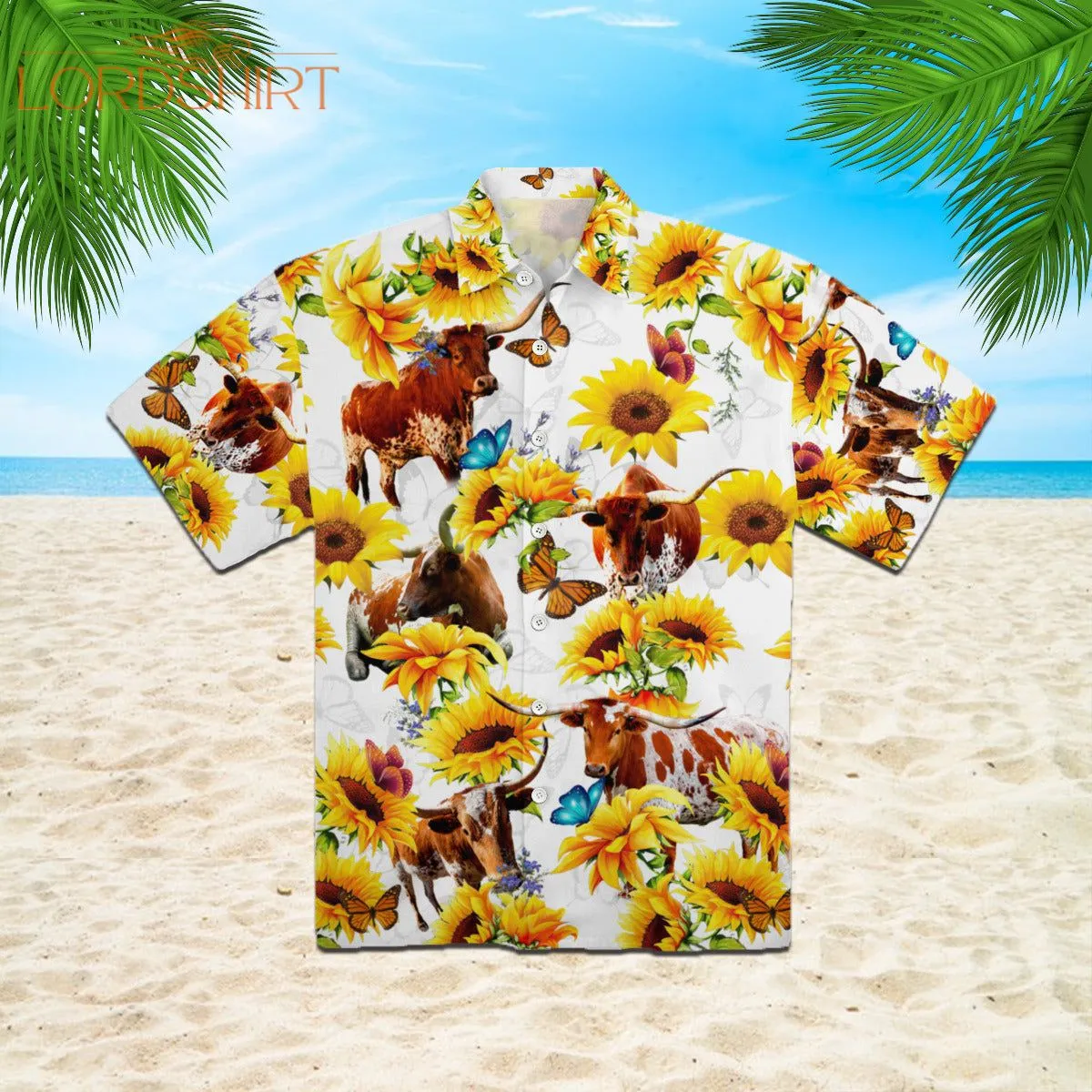 Texas Longhorn Sun Flower Hawaiian Shirt