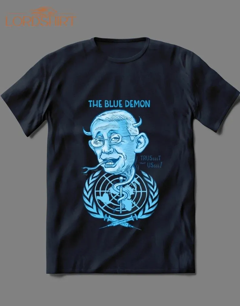 The Blue Demon Fauci Vaccine Cartoon Art Metalcore Deathcore High Quality Shirt