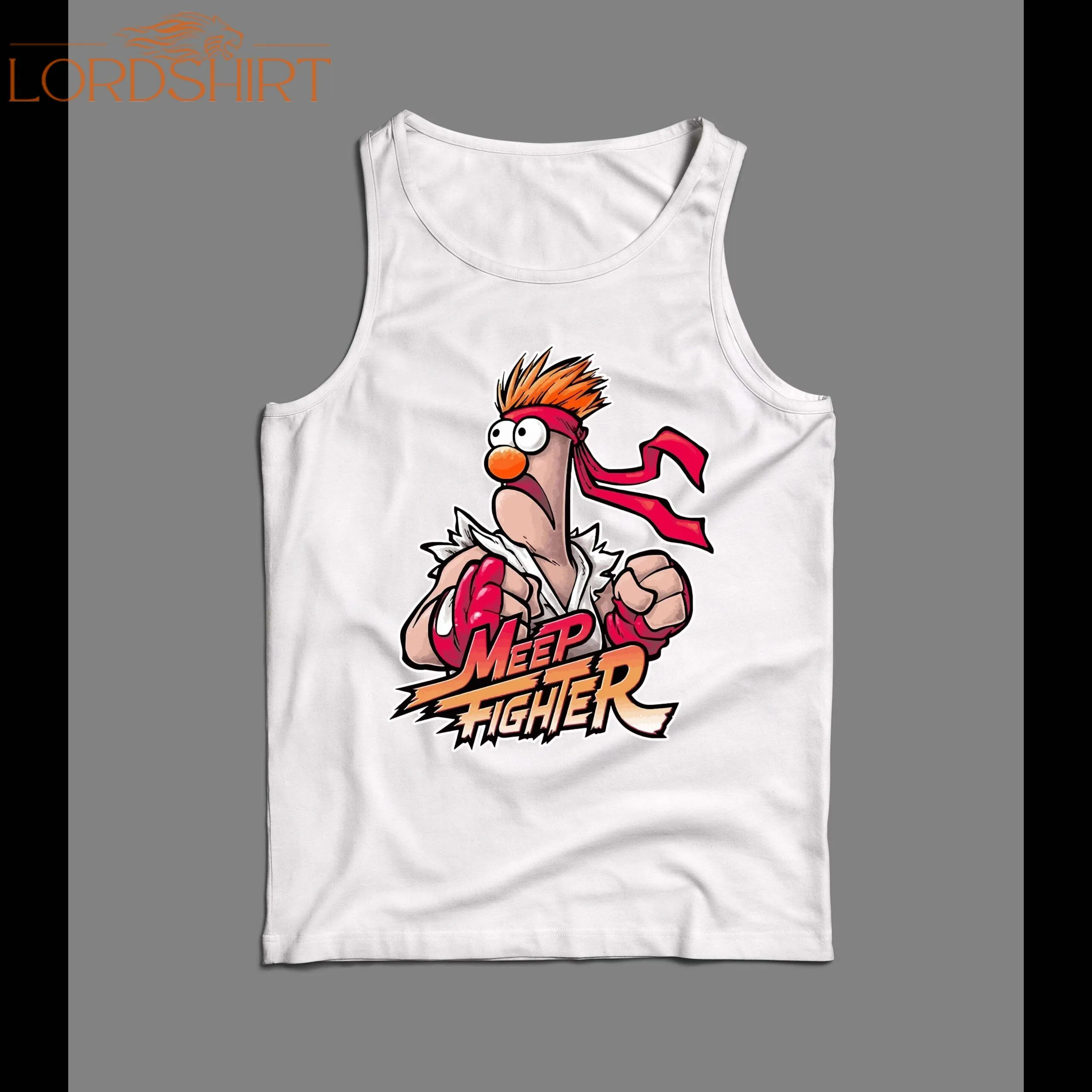 The Muppets Beaker Video Game Parody Meep Fighter Gamer Men's Tank Top