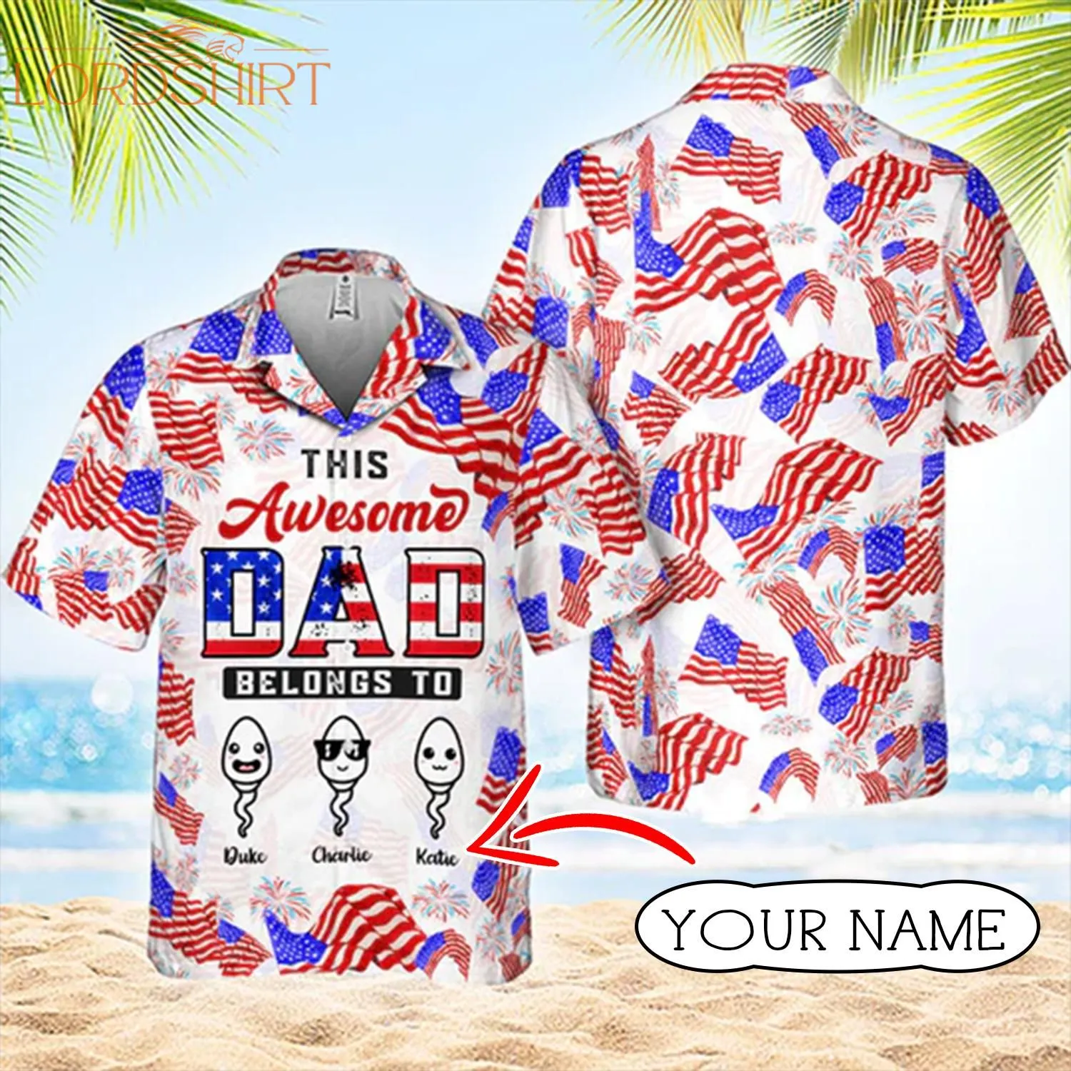 This Awesome Dad Belongs To Custom Name Hawaiian Shirt