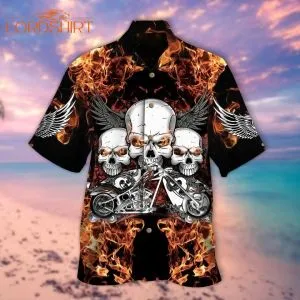 Three Skulls Halloween Hawaiian Shirt