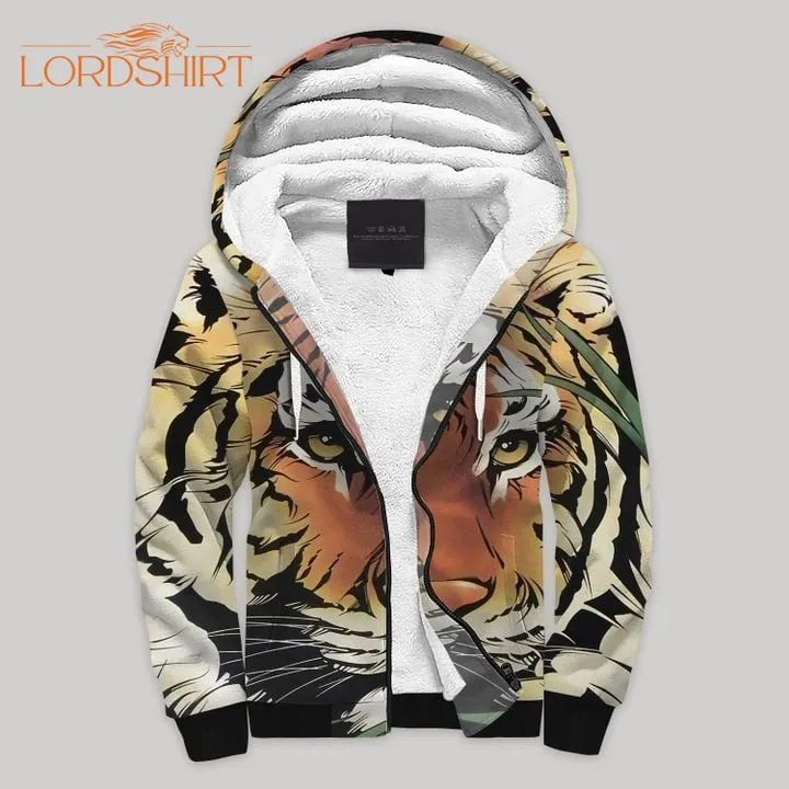 Tiger Forest Fleece Zip Hoodie All Over Print