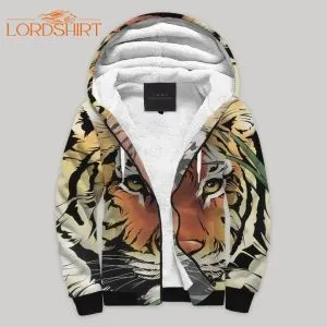 Tiger Forest Fleece Zip Hoodie All Over Print