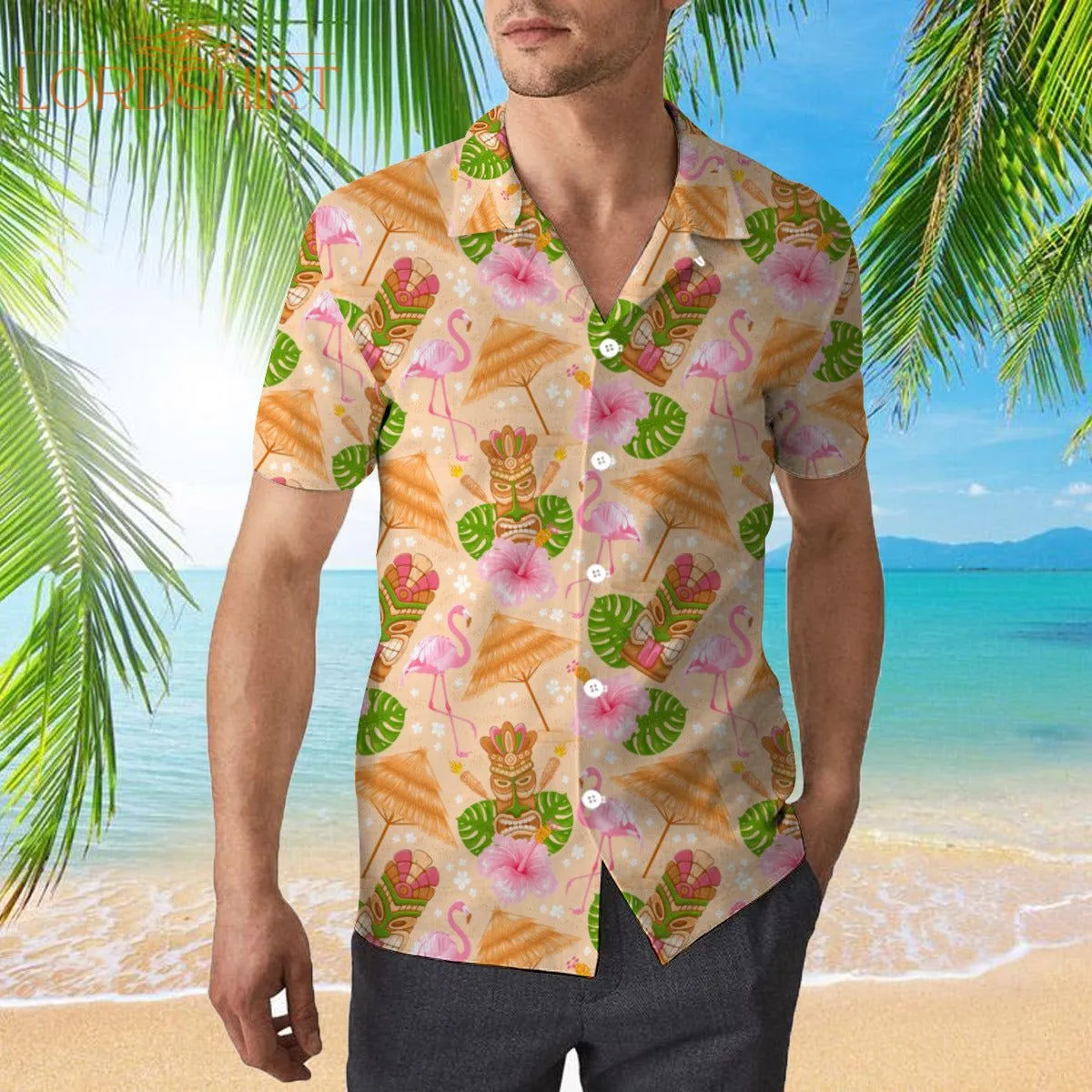 Tiki Mask Tropical Summer On Paradise Beach Hawaiian Shirt