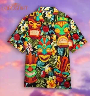 Tiki Tiki Head Hawaiian Shirt