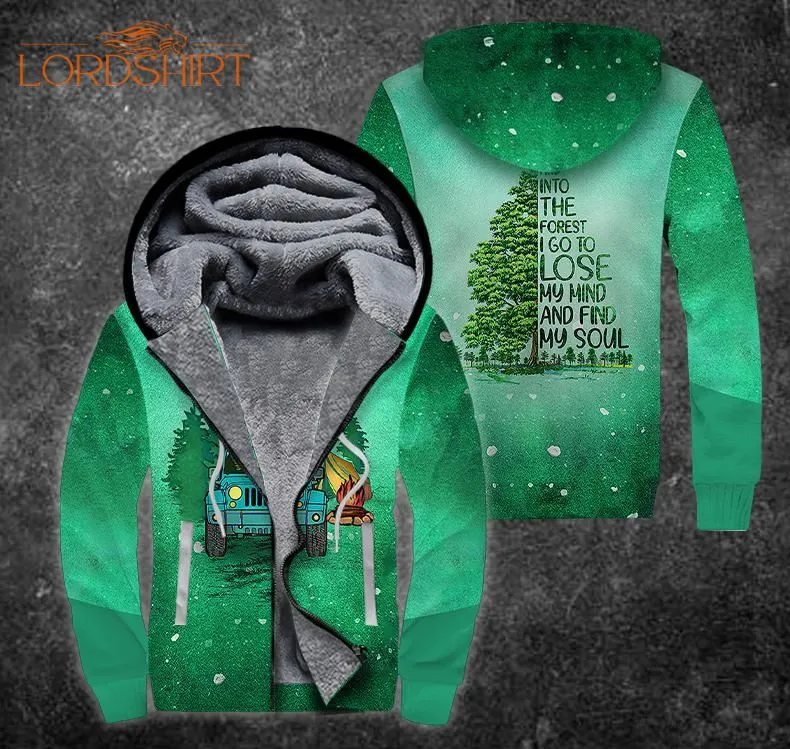 Travelling Forest Fleece Zip Hoodie All Over Print