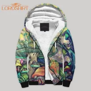 Trippy Mushroom Blanket Fleece Zip Hoodie All Over Print