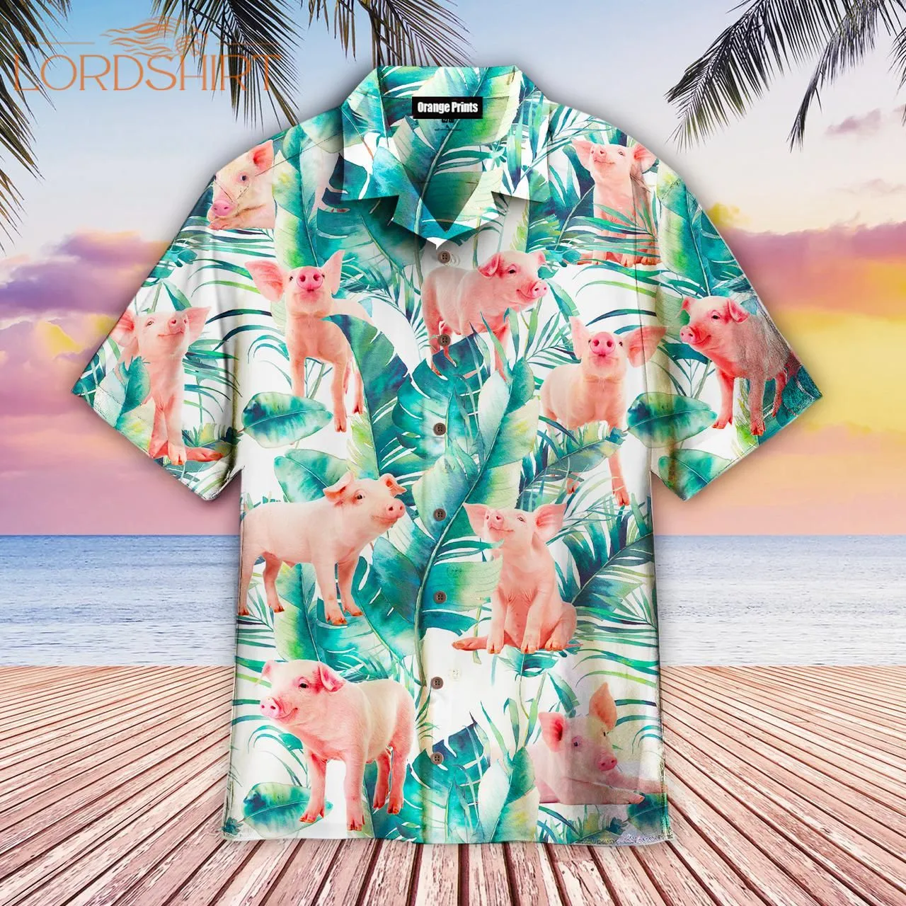 Tropical Funny Pig Aloha Hawaiian Shirt