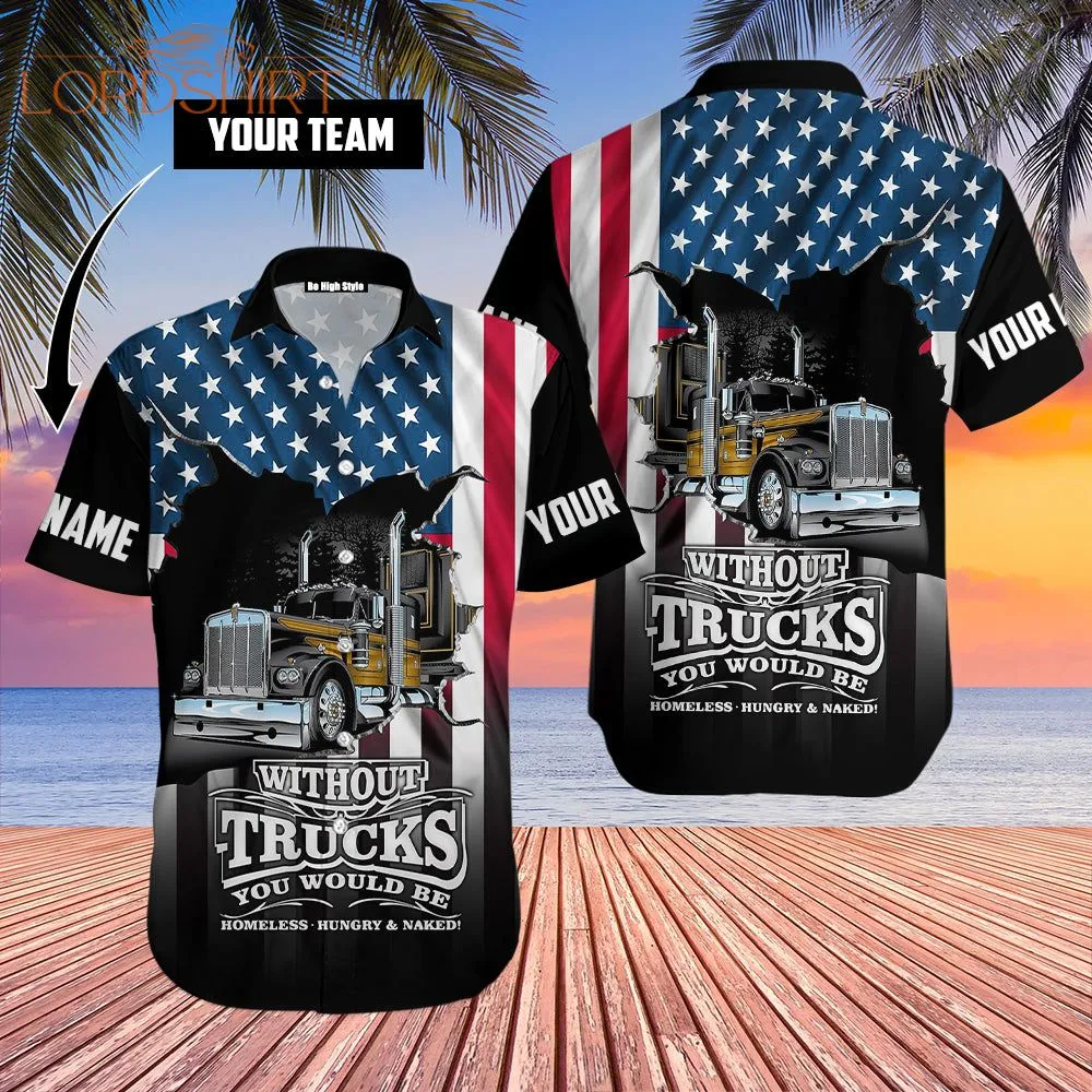 Truck Driver Custom Name Hawaiian Shirt