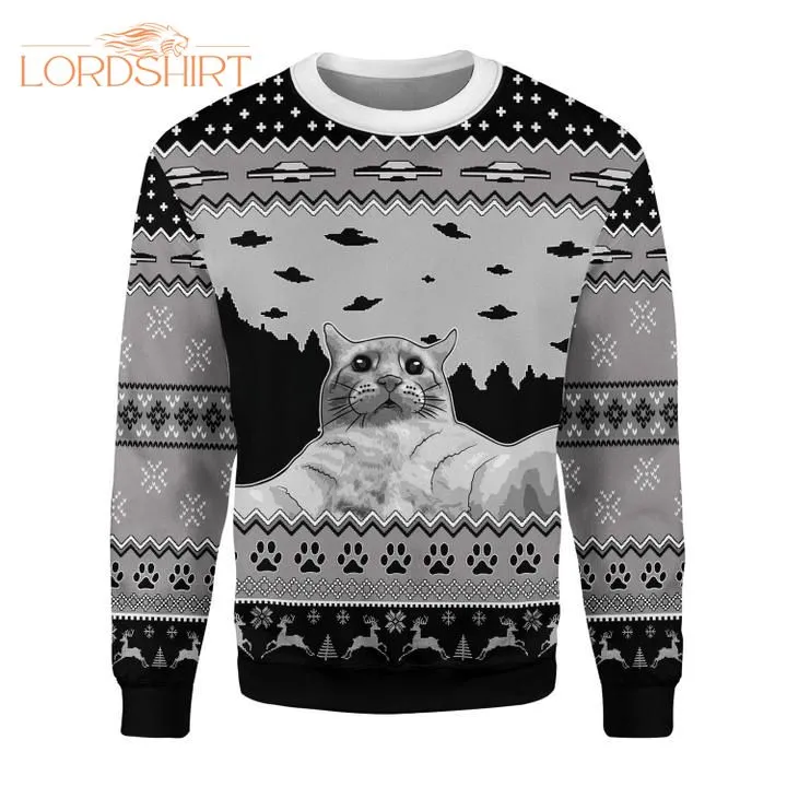 Ufo Cat Ugly Christmas Sweater