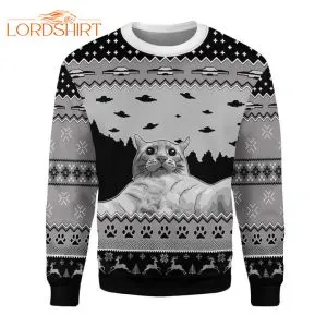 Ufo Cat Ugly Christmas Sweater