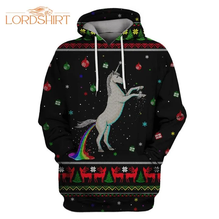 Unicorn Shitting Rainbows At Christmas 3d All Over Print