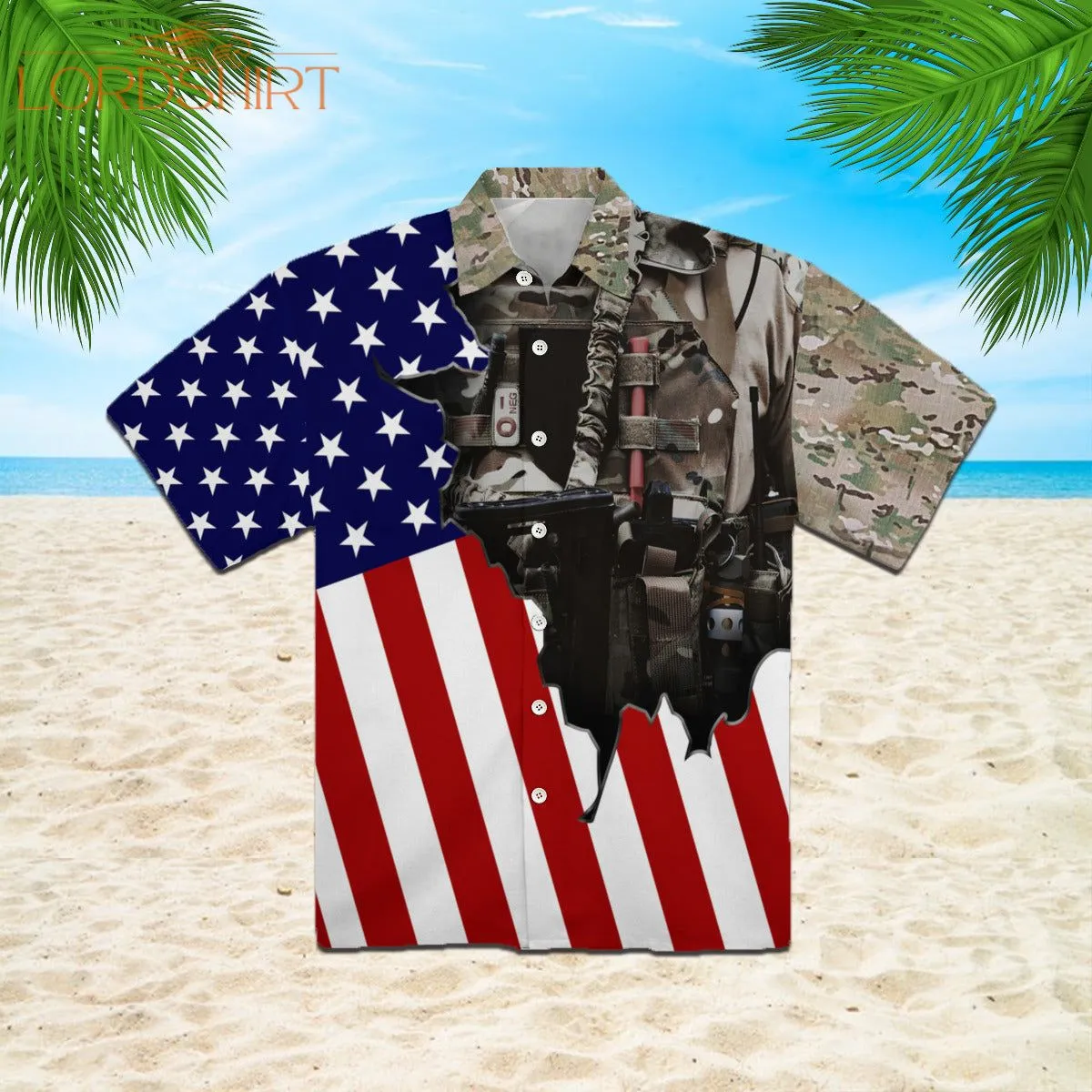 Us Army Uniform American Flag Patriotic Hawaiian Shirt