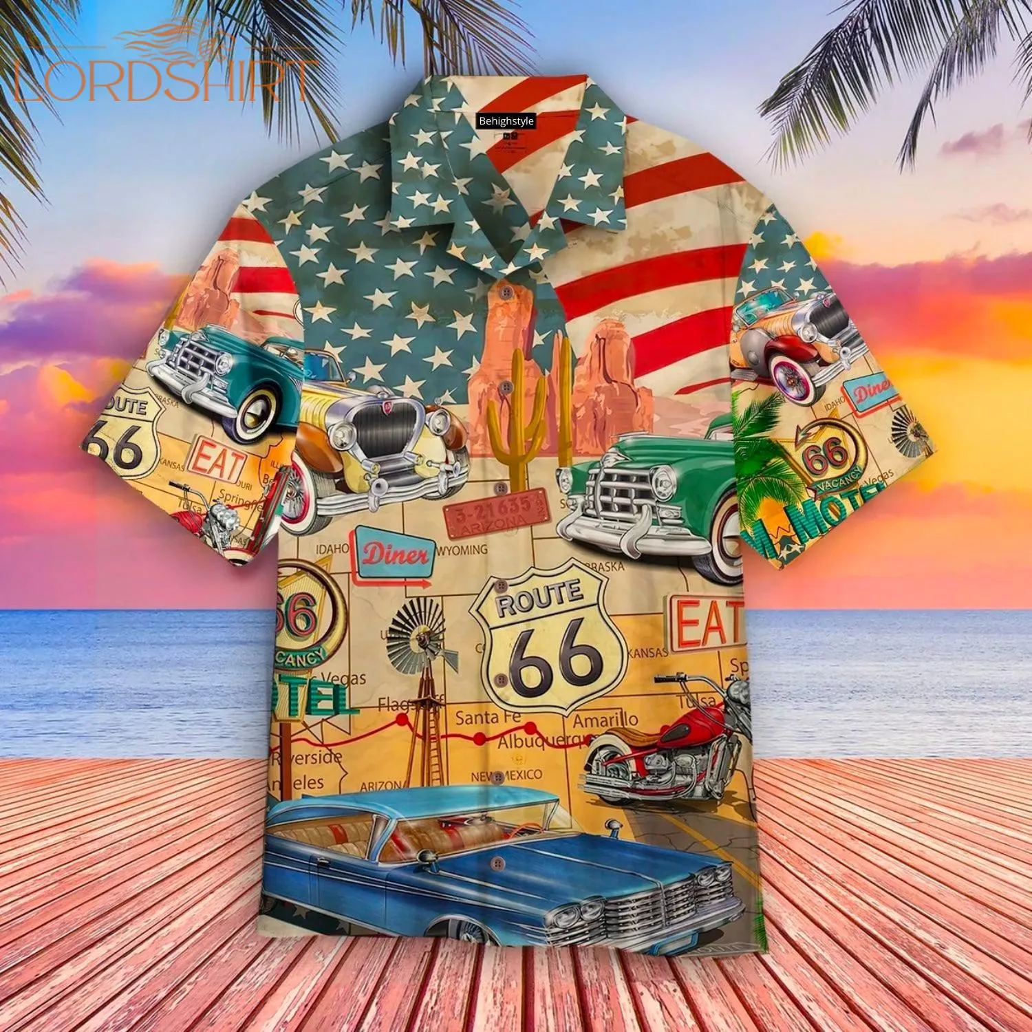 Us Route 66 Hawaiian Shirt