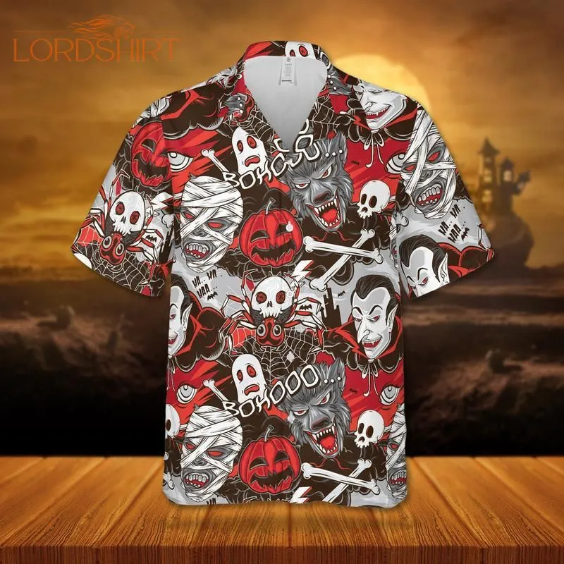 Vampires Wolves And Zombies Halloween Hawaiian Shirt