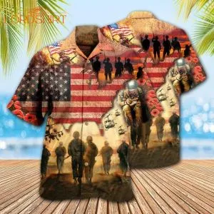 Veteran Blood Sweat And Tear America Flag Hawaiian Shirt