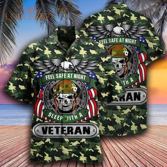 Veteran Feel Safe At Night Sleep With A Veteran Hawaiian Shirt