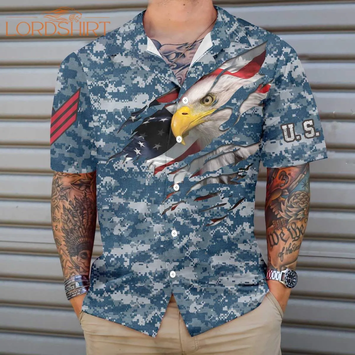 Veteran Proud Us Navy Camouflage Hawaiian Shirt