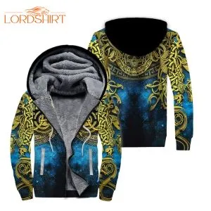 Viking Celtic Knot Tattoo Fleece Zip Hoodie All Over Print