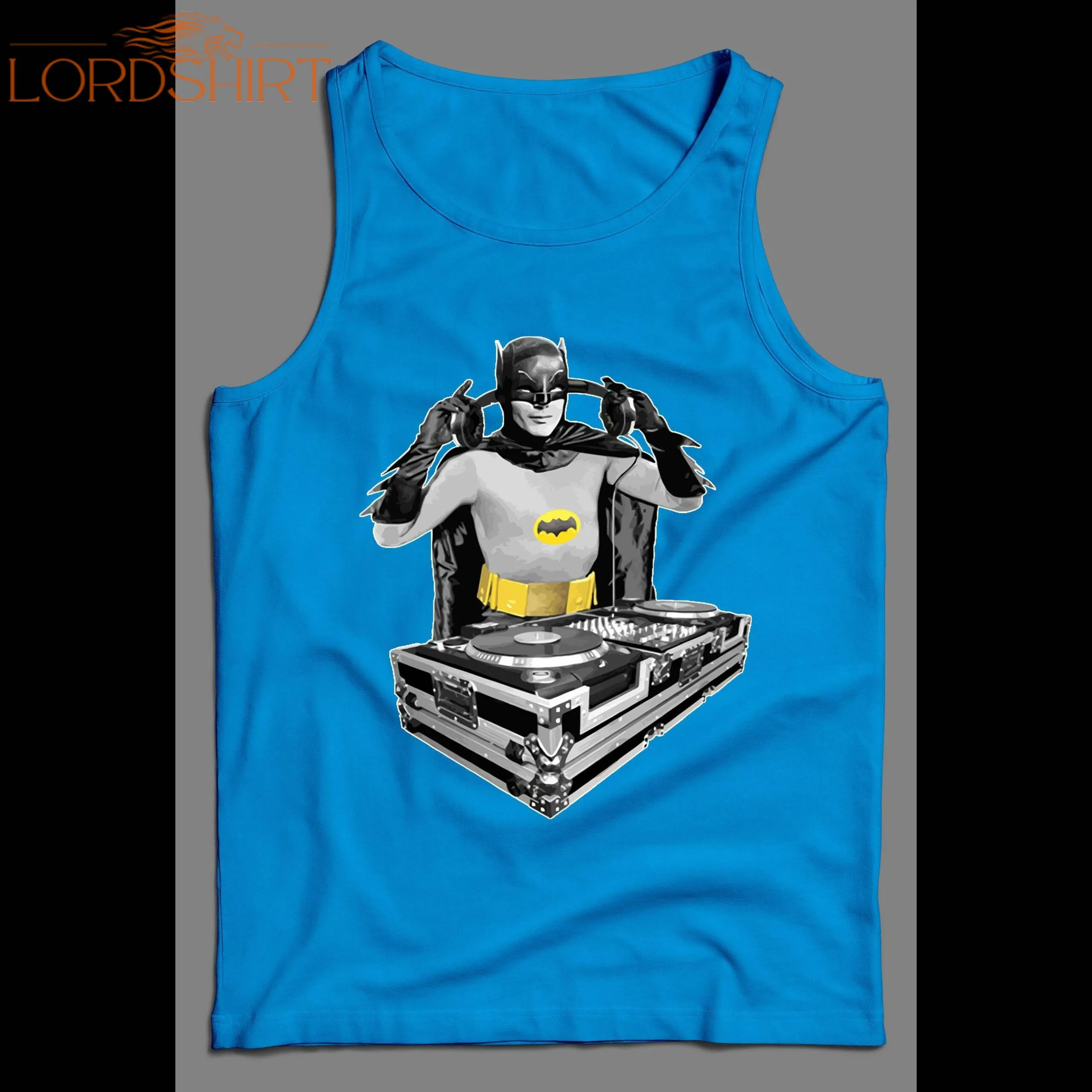 Vintage Adam West Batman Dj Parody Mens Tank Top