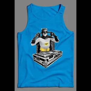 Vintage Adam West Batman Dj Parody Mens Tank Top