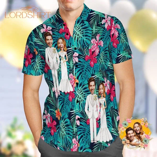 Wedding Flower Custom Photo Hawaiian Shirt