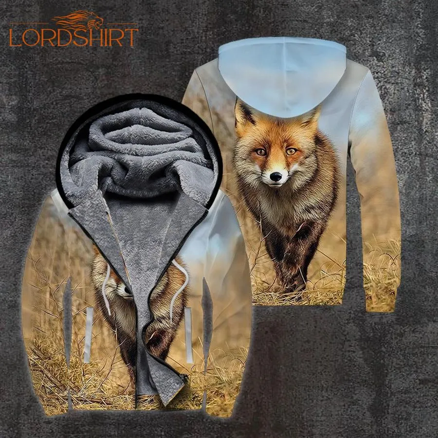 Wild Fox Fleece Zip Hoodie All Over Print