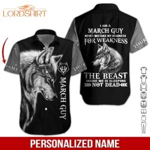 Wolf March Guy Custom Name Hawaiian Shirt