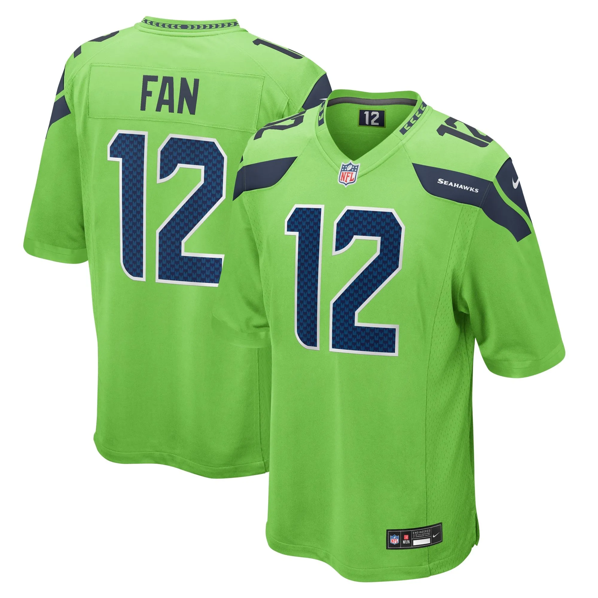 12s Seattle Seahawks   Game Jersey - Neon Green