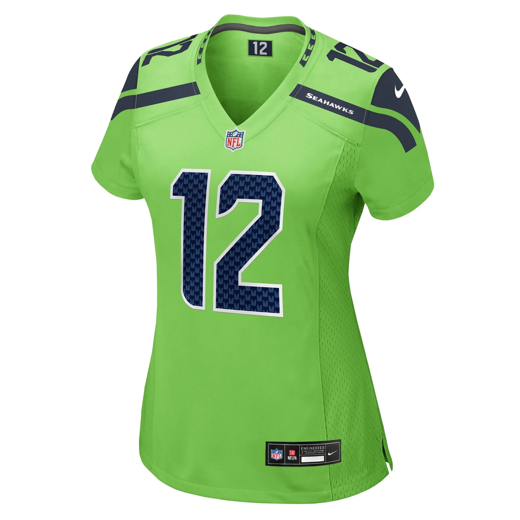 12s Seattle Seahawks  Women's  Game Jersey - Neon Green