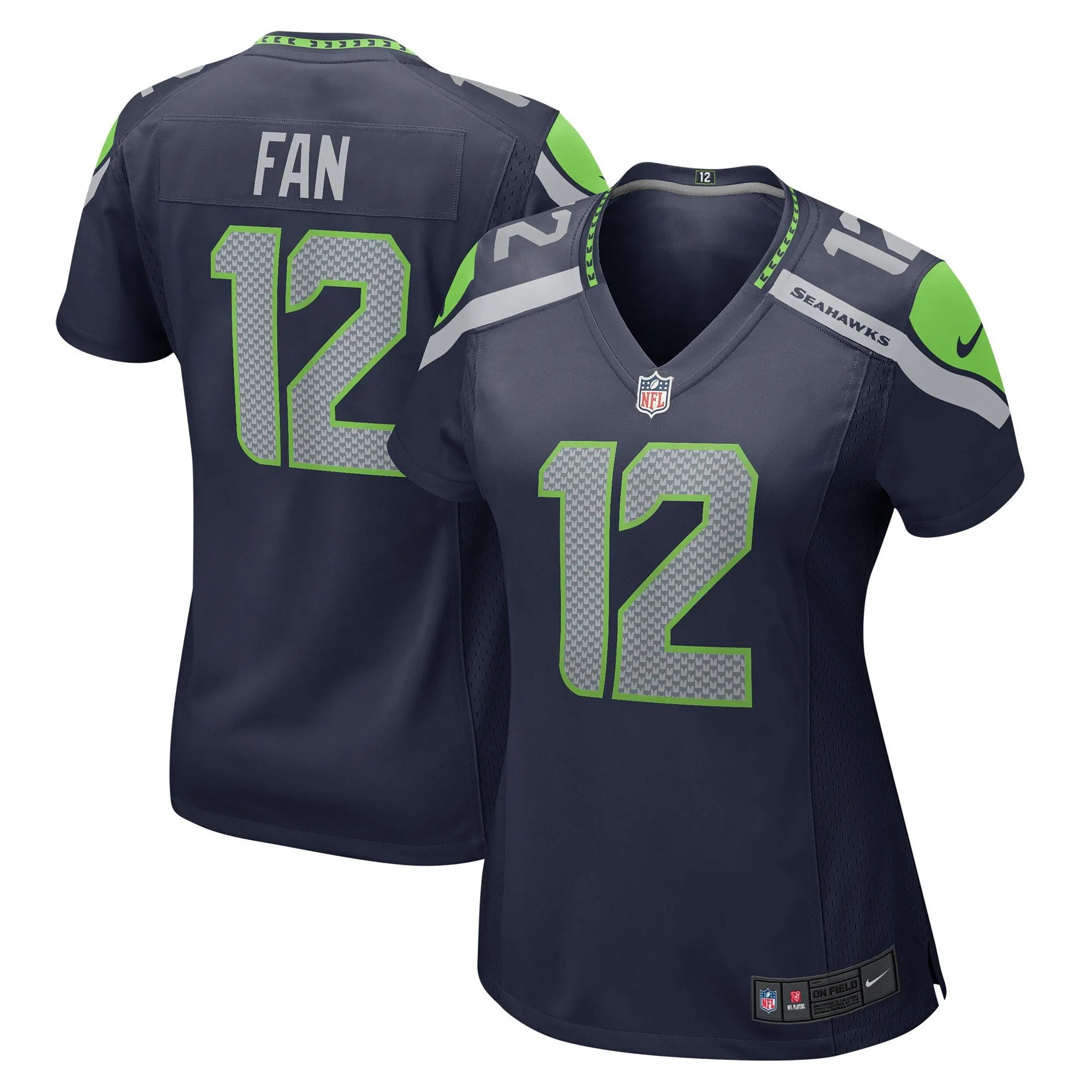 12s Seattle Seahawks  Women's Player Jersey - Navy