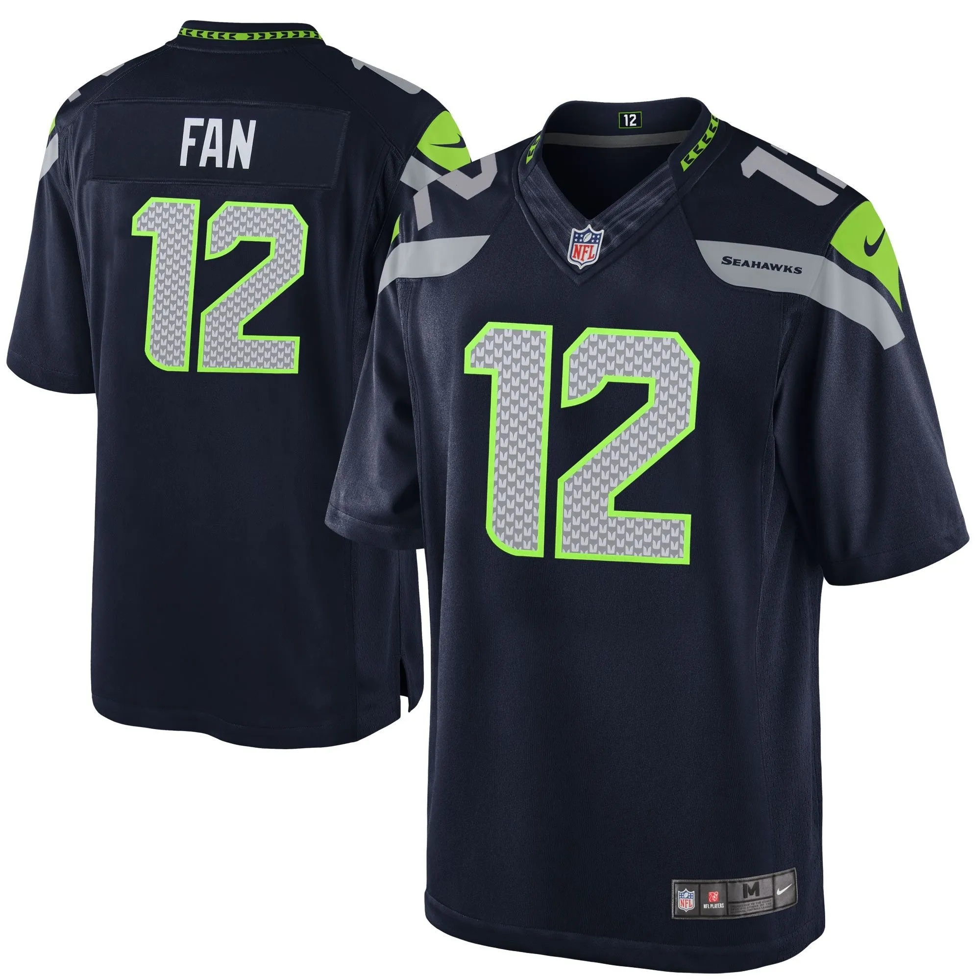 12s Seattle Seahawks  Youth Game Jersey - Navy