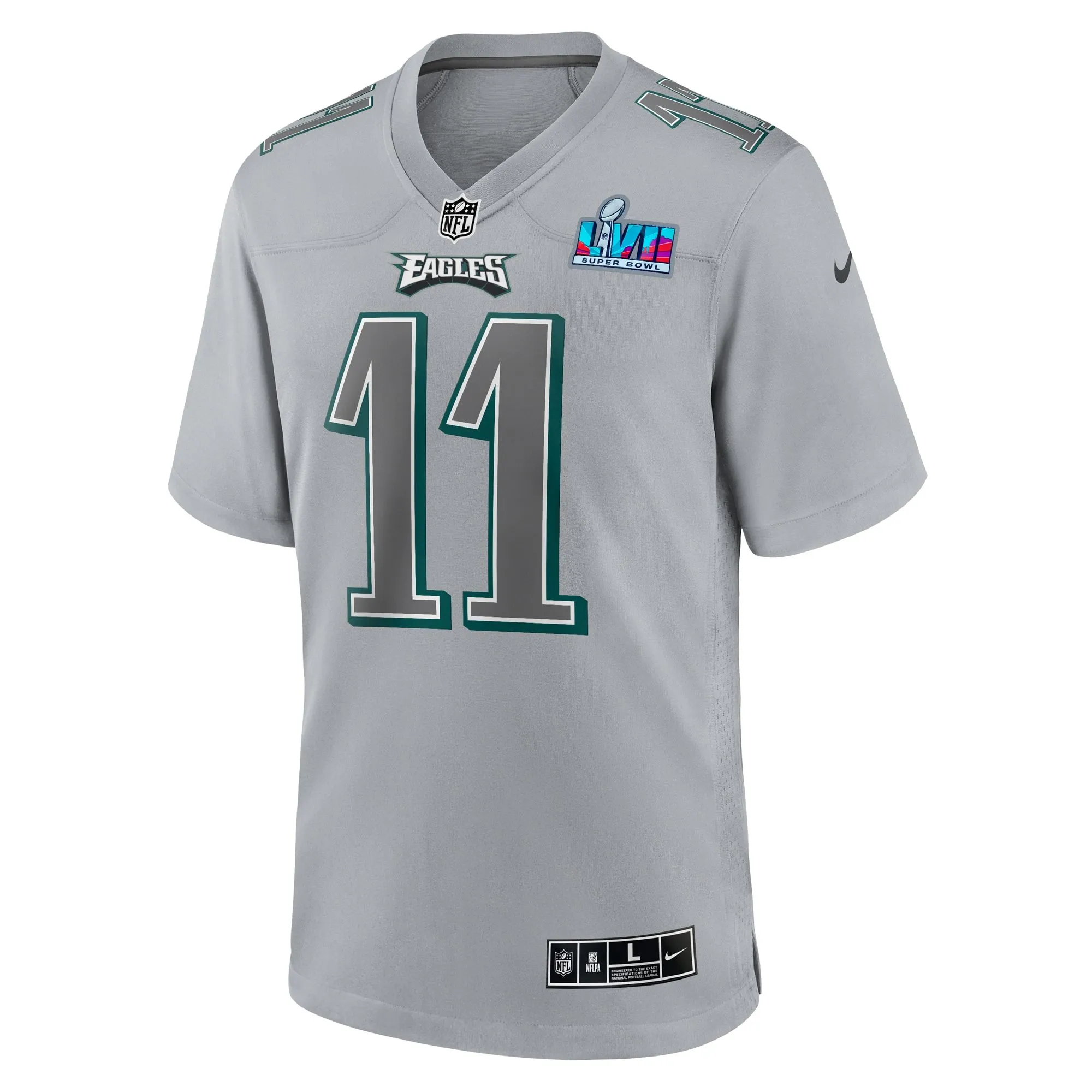 A.J. Brown Philadelphia Eagles  Super Bowl LVII Patch Atmosphere Fashion Game Jersey - Gray