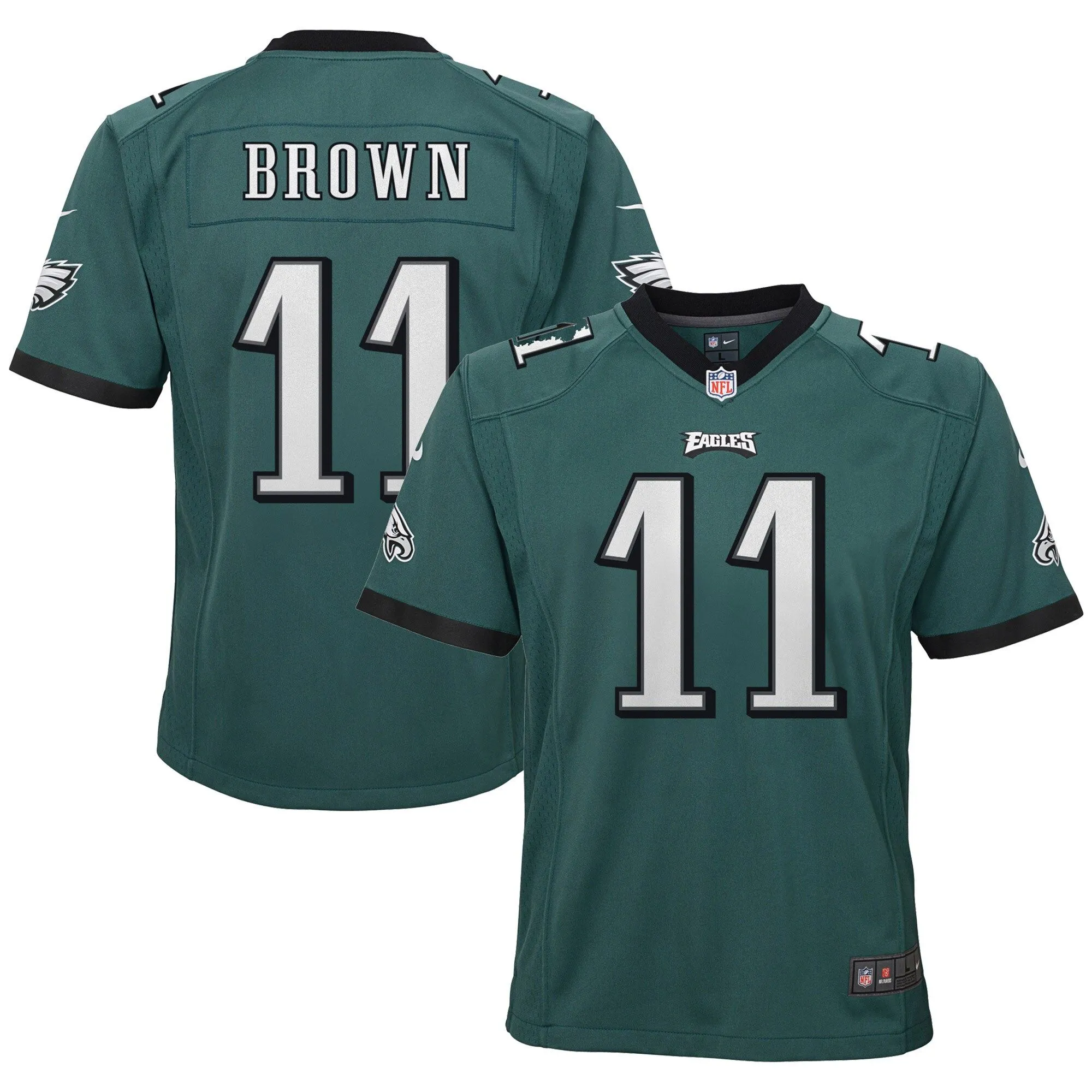 A.J. Brown Philadelphia Eagles  Youth Game Jersey - Green