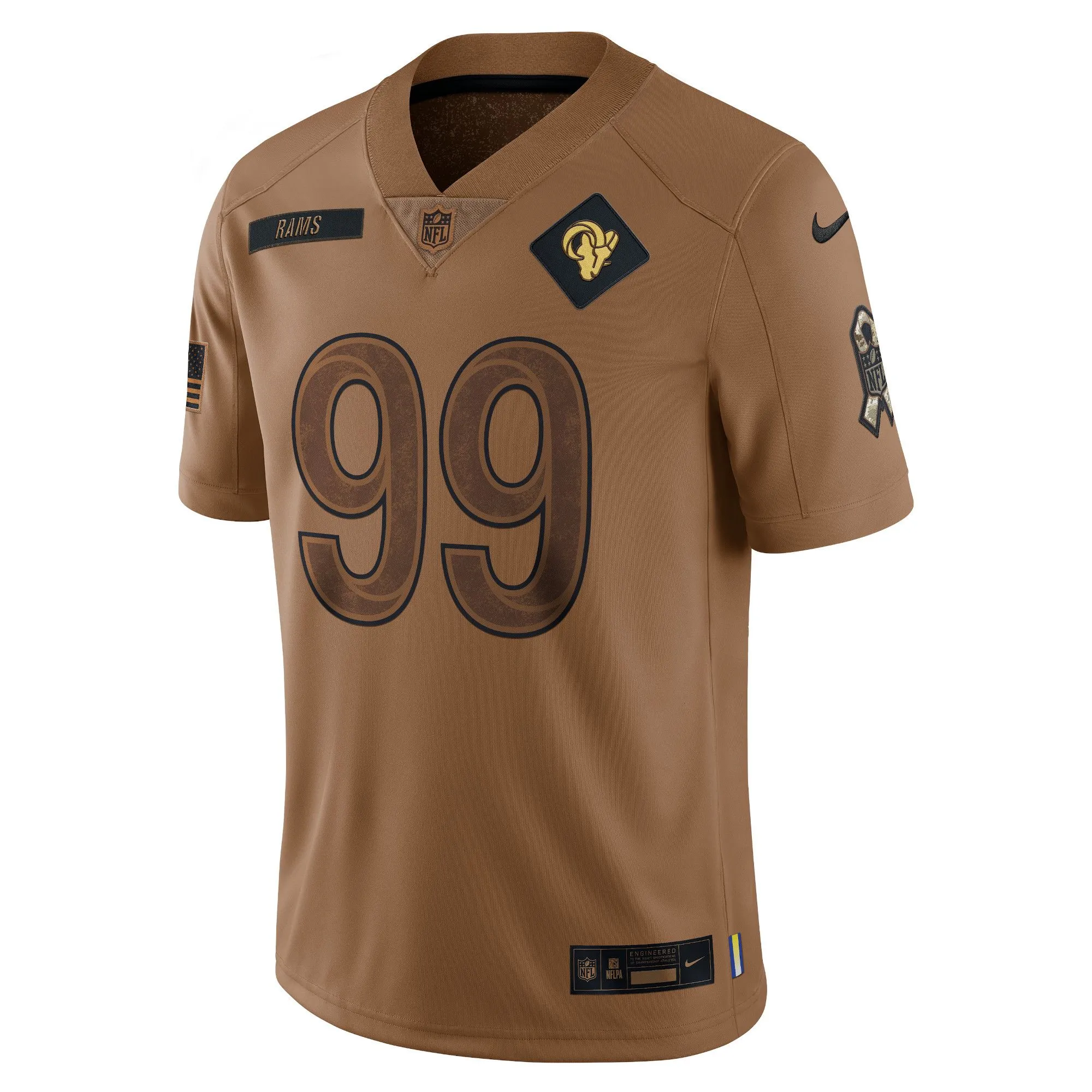 Aaron Donald Los Angeles Rams  2023 Salute To Service Limited Jersey - Brown