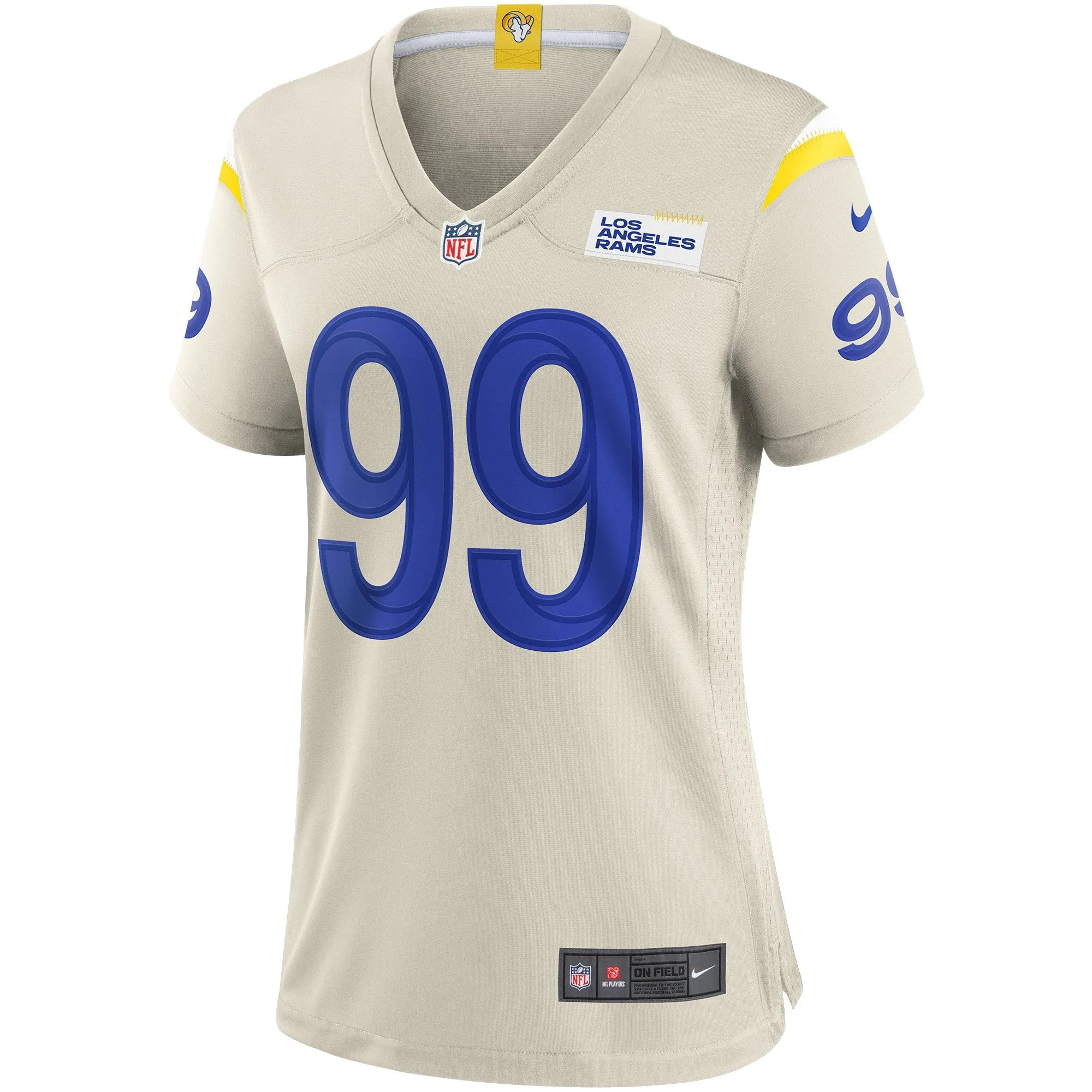 Aaron Donald Los Angeles Rams  Women's Player Game Jersey - Bone