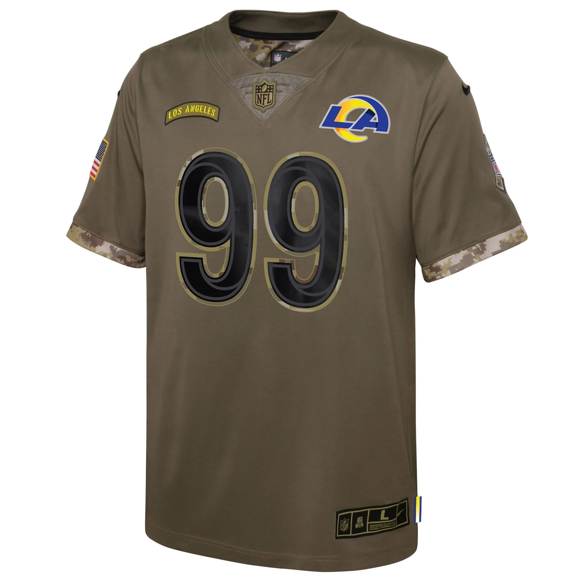 Aaron Donald Los Angeles Rams  Youth 2022 Salute To Service Player Limited Jersey - Olive