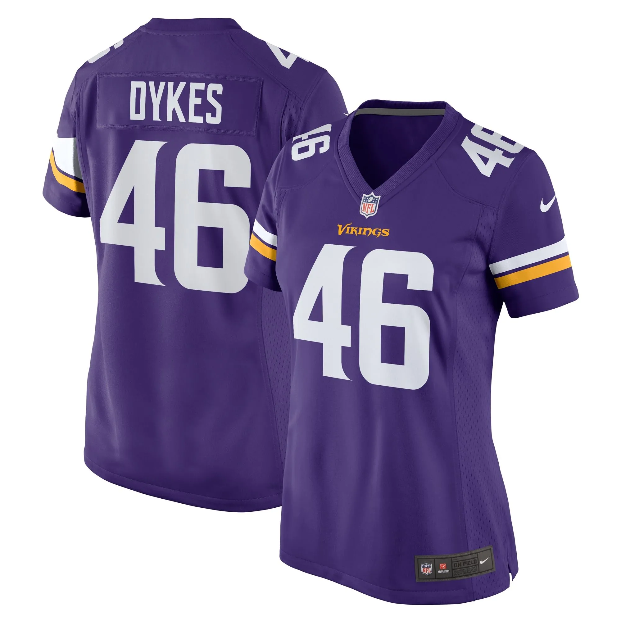 Aaron Dykes Minnesota Vikings  Women's Team Game Jersey - Purple