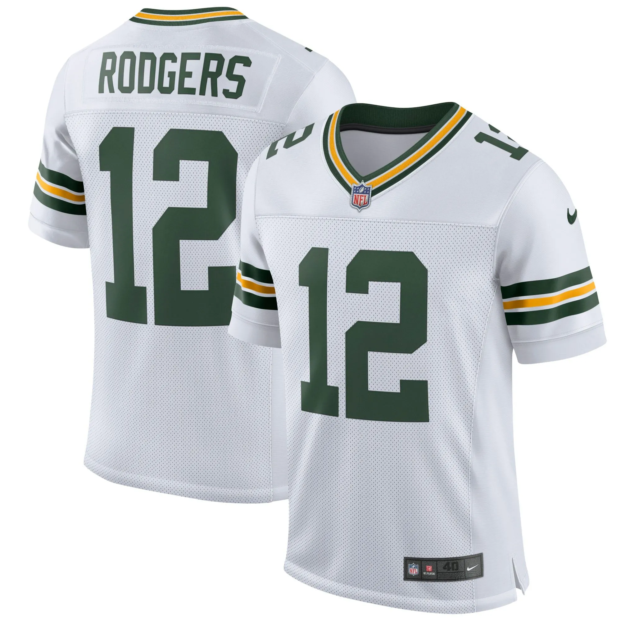 Aaron Rodgers Green Bay Packers  Classic Elite Player Jersey - White