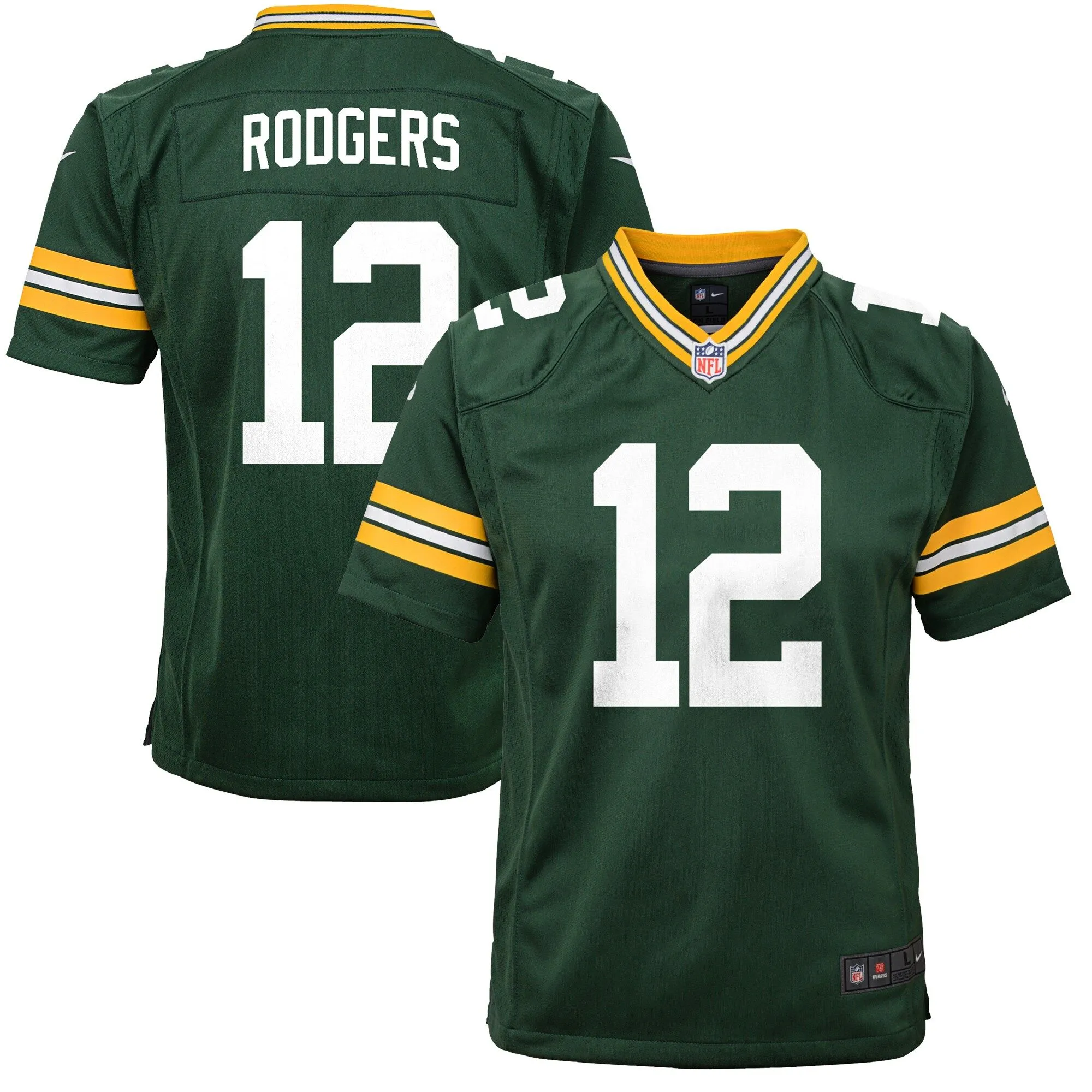 Aaron Rodgers Green Bay Packers  Youth Game Jersey - Green