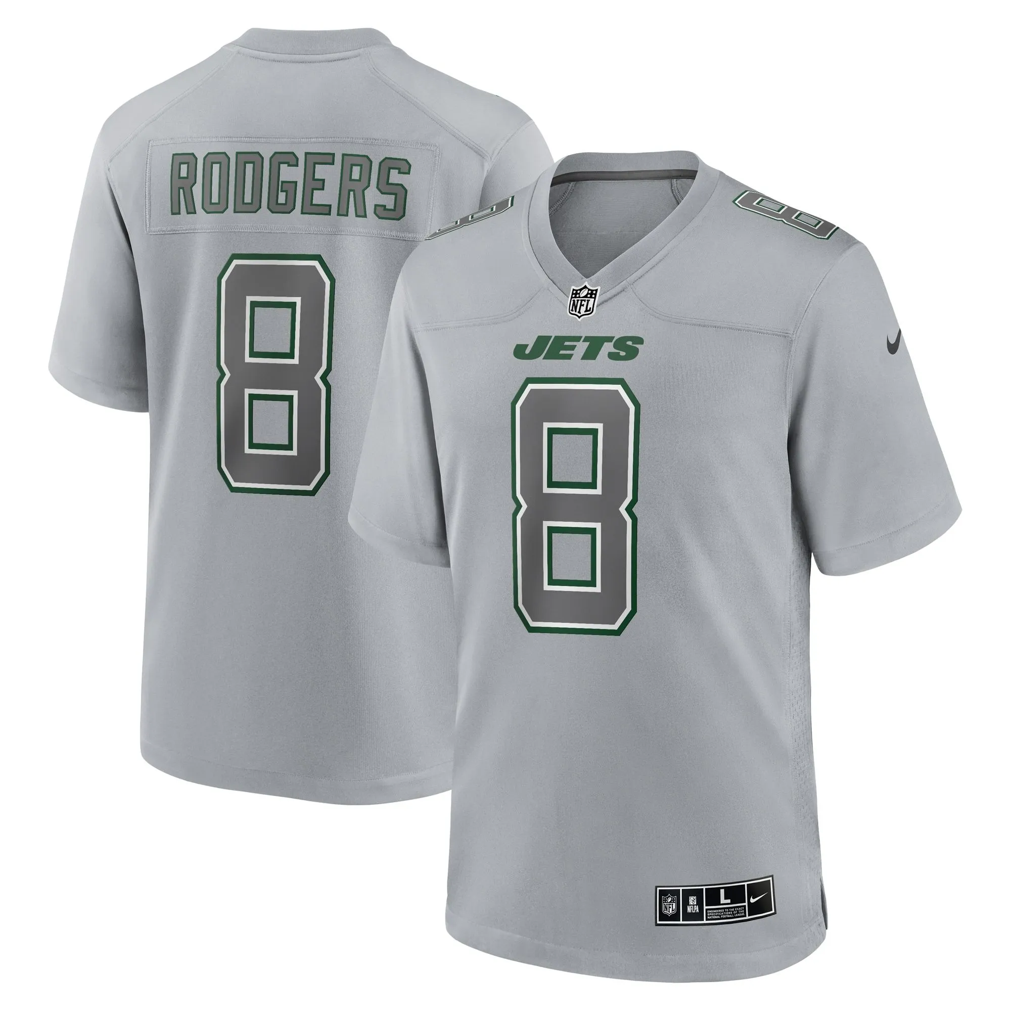 Aaron Rodgers New York Jets  Atmosphere Fashion Game Jersey - Heather Gray