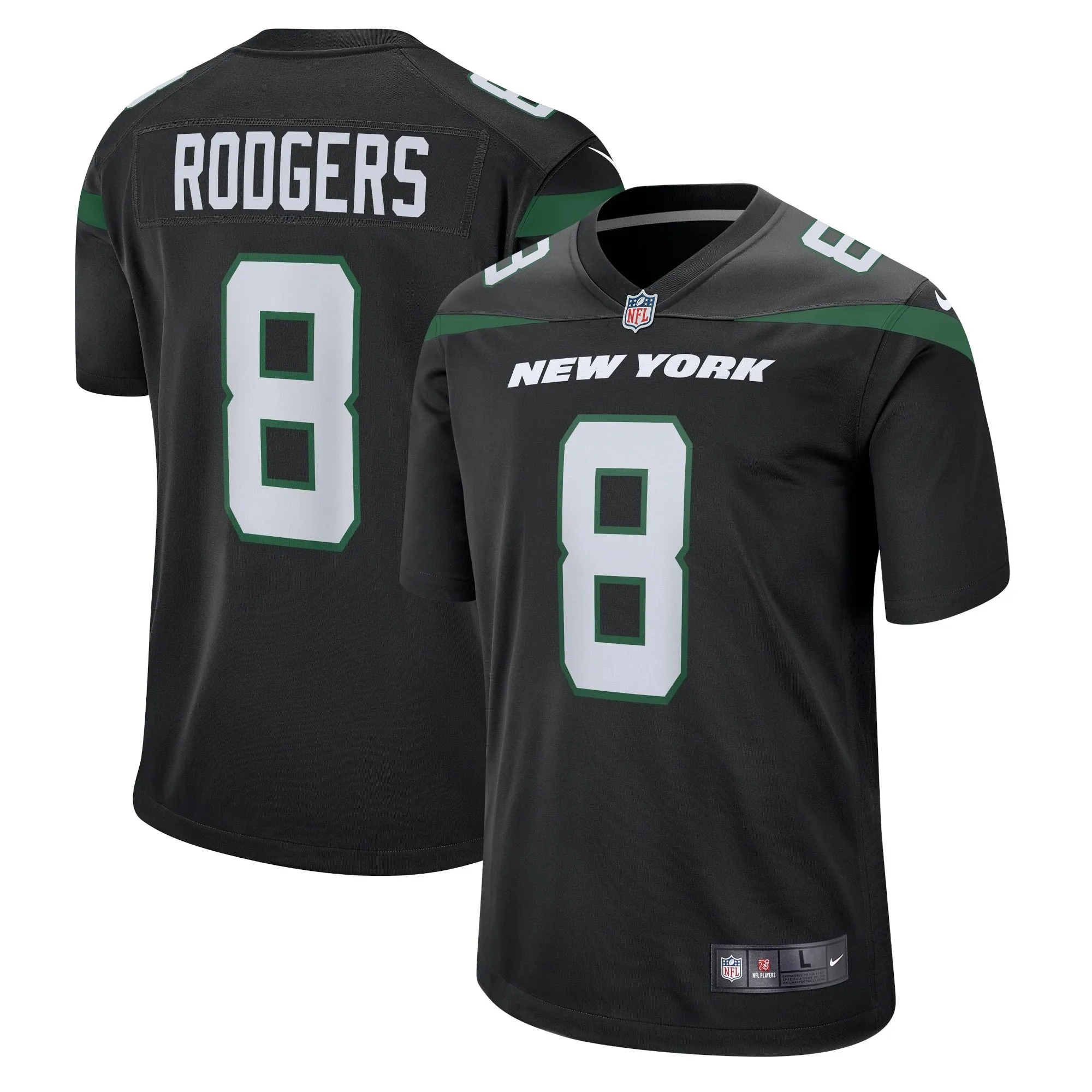 Aaron Rodgers New York Jets  Game Jersey - Black