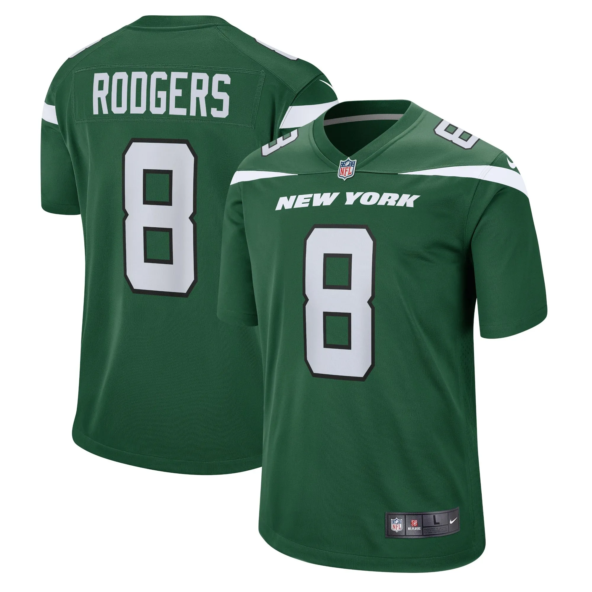 Aaron Rodgers New York Jets  Game Jersey - Gotham Green