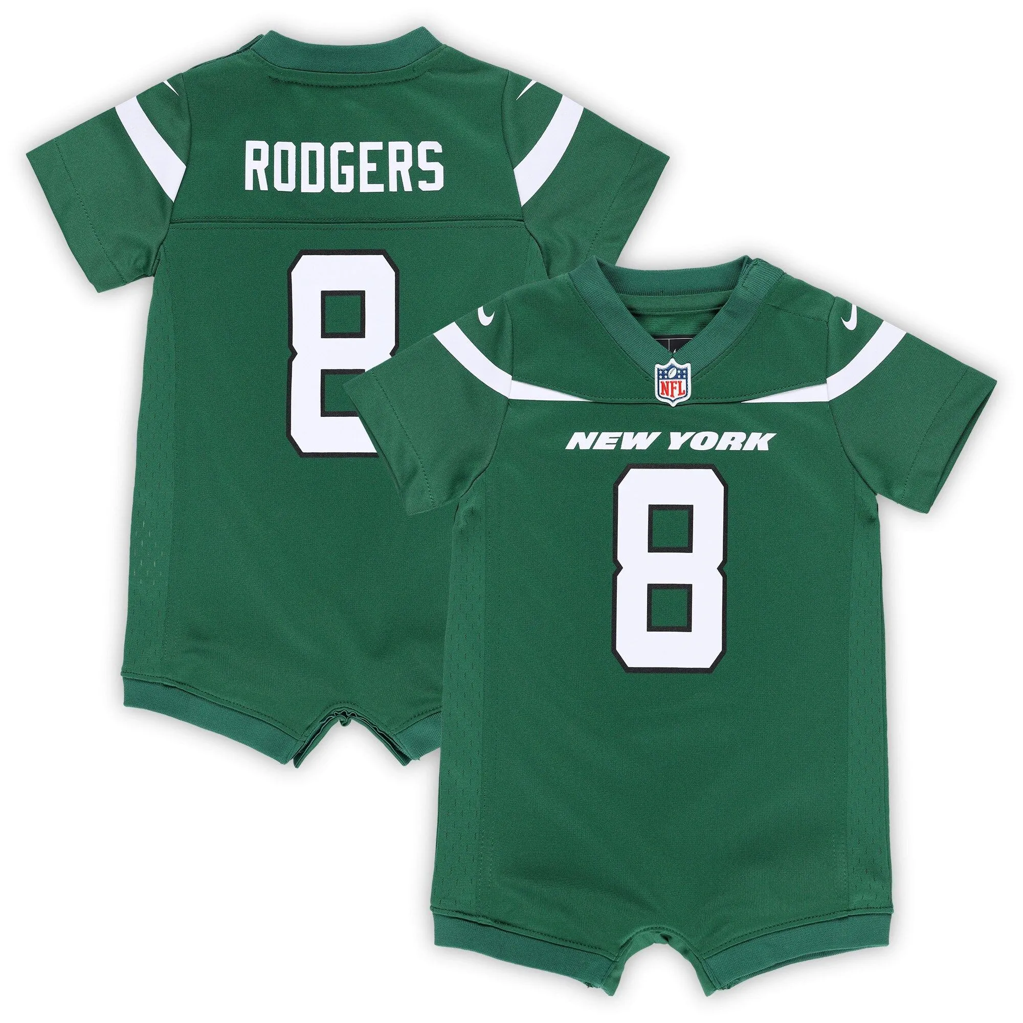 Aaron Rodgers New York Jets  Newborn & Infant Game Romper Jersey - Green