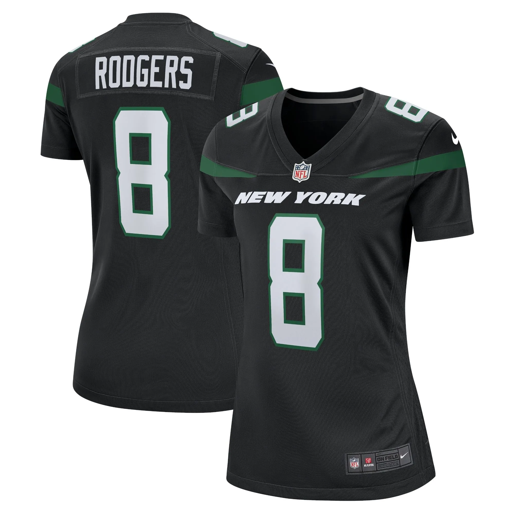 Aaron Rodgers New York Jets  Women's Player Jersey - Black