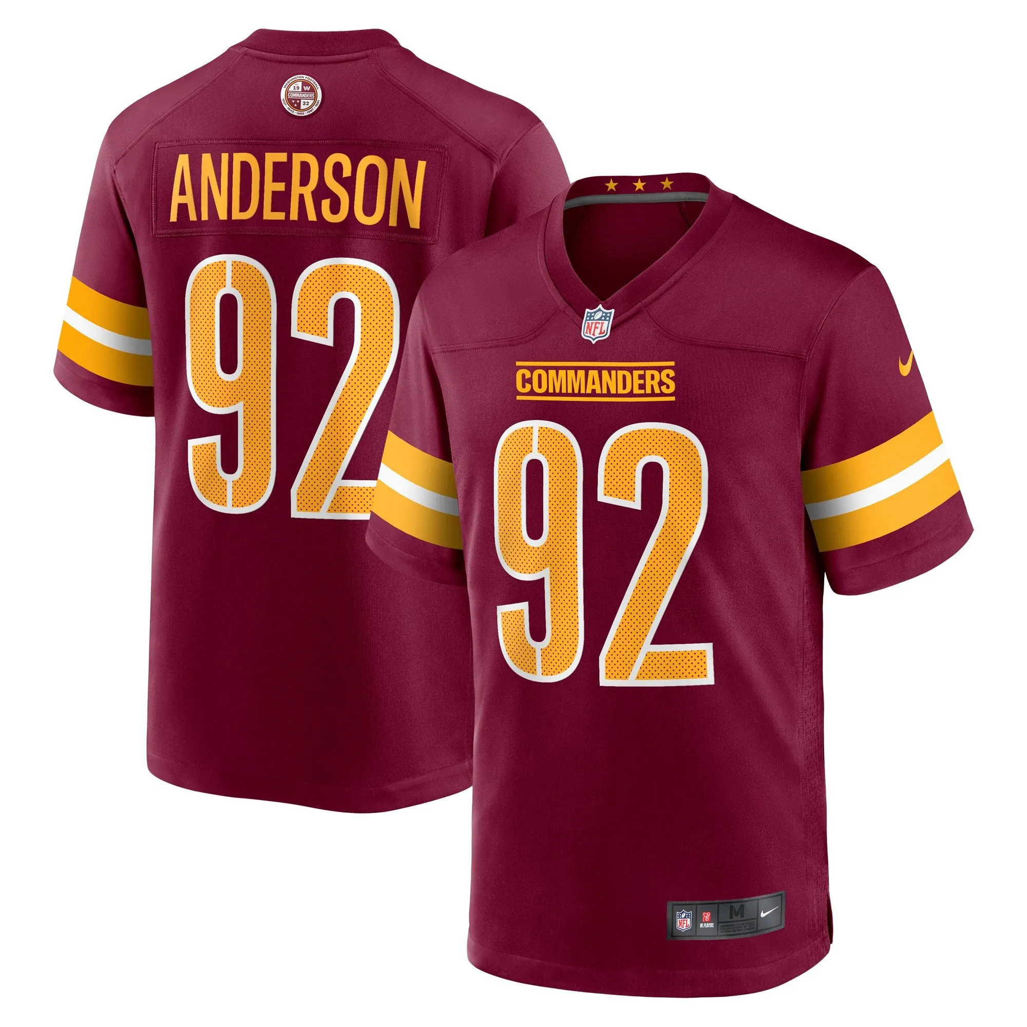 Abdullah Anderson Washington Commanders  Game Player Jersey - Burgundy