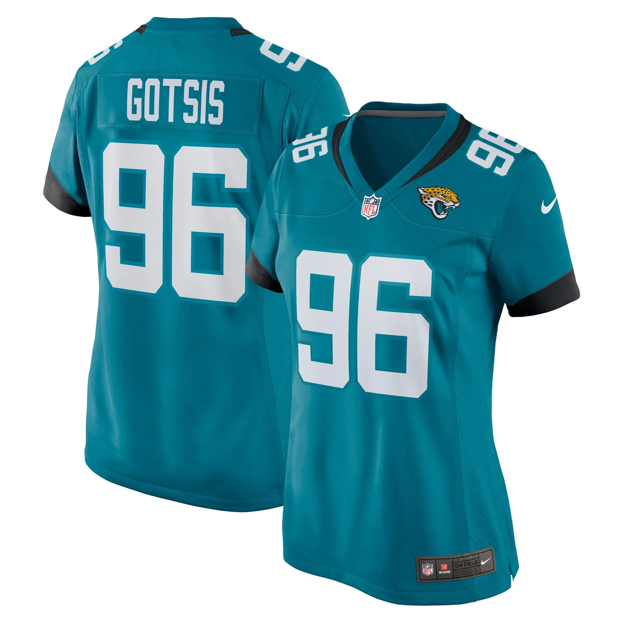 Adam Gotsis Jacksonville Jaguars  Women's Game Jersey - Teal