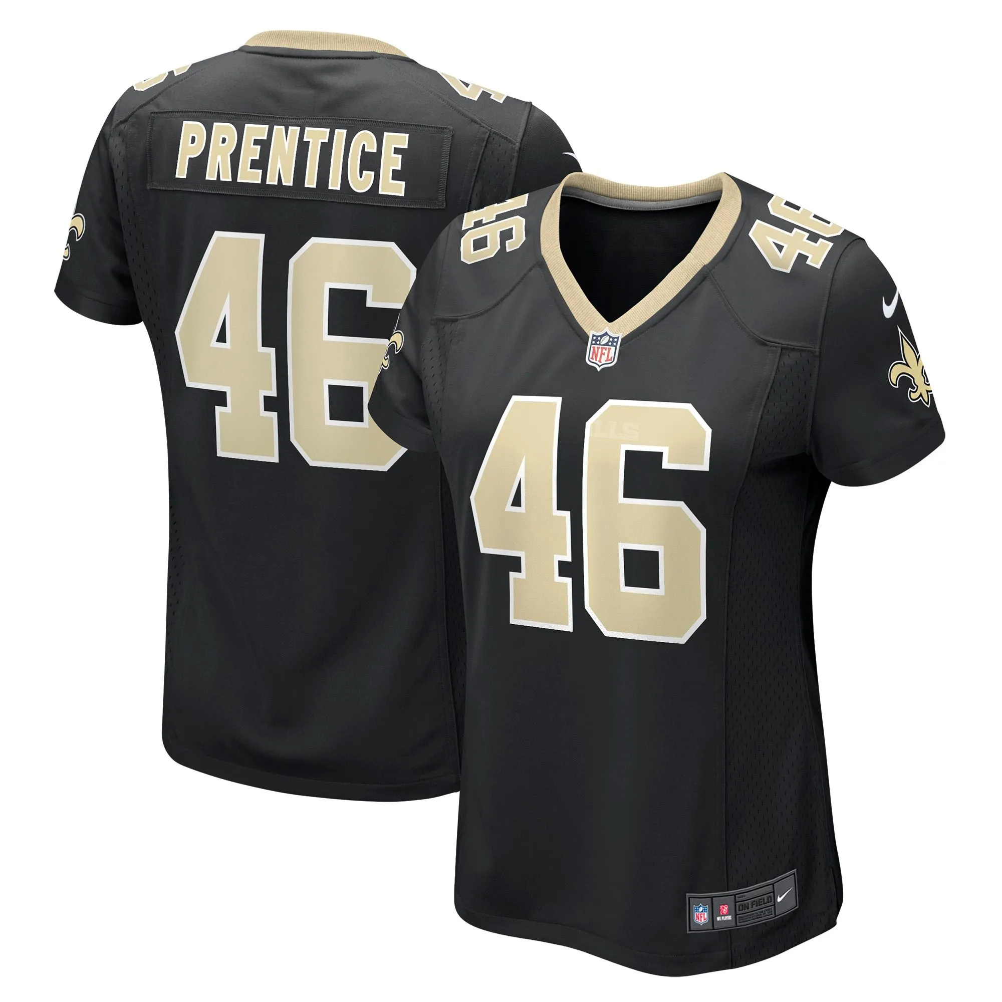 Adam Prentice New Orleans Saints  Women's Game Player Jersey - Black