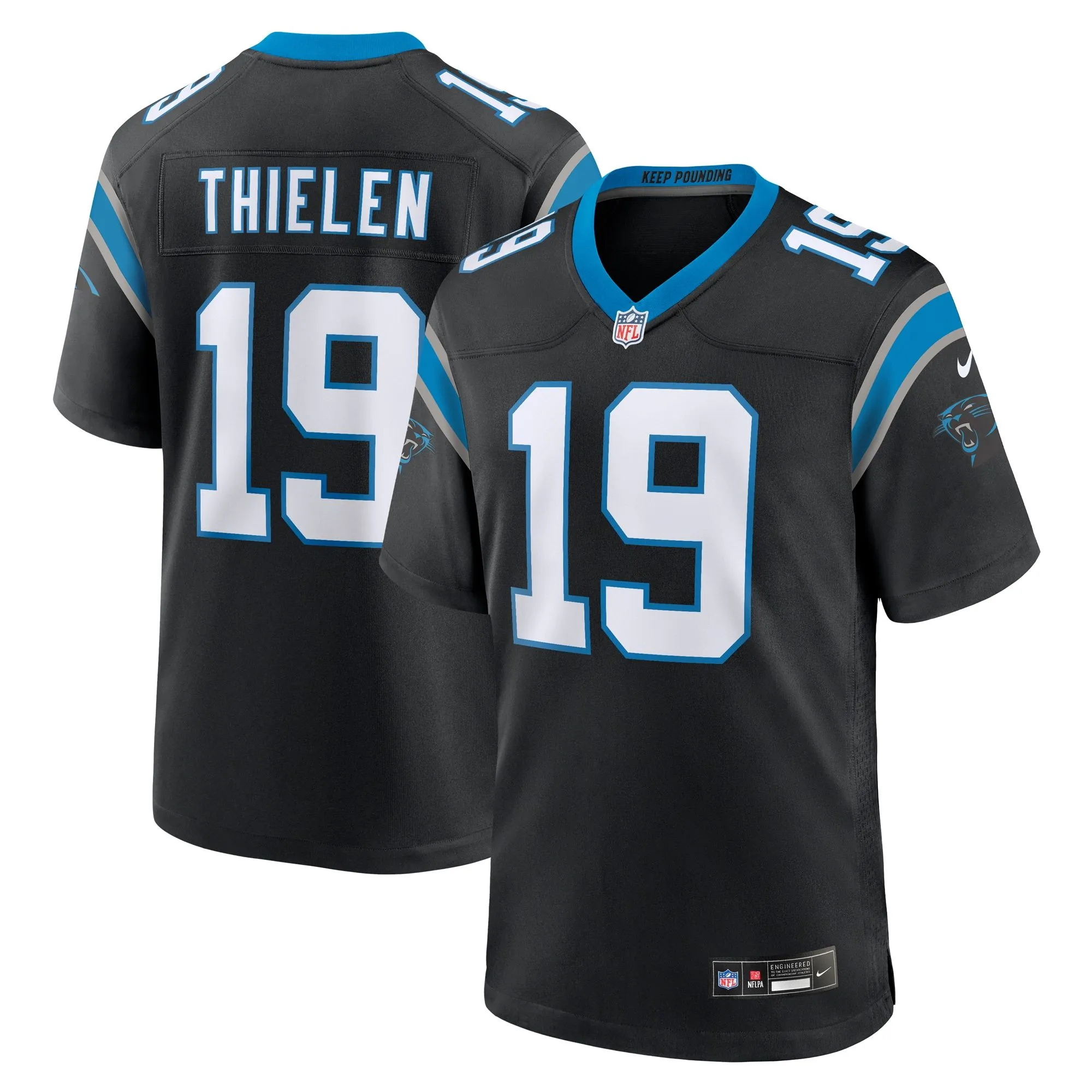 Adam Thielen Carolina Panthers  Game Player Jersey - Black