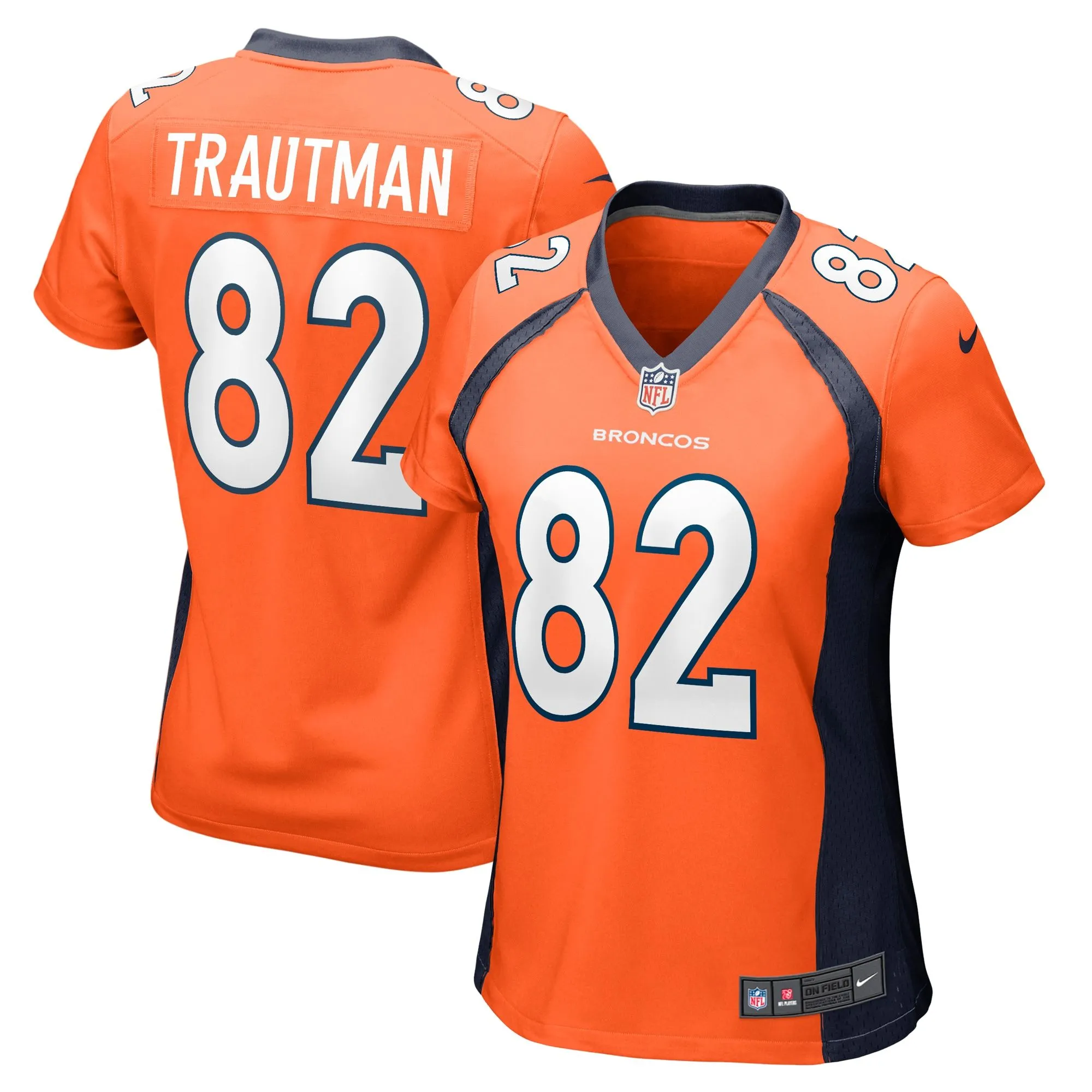 Adam Trautman Denver Broncos  Women's Team Game Jersey - Orange